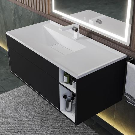 Тумба под раковину для ванной Uperwood Lotus подвесная, 100 см, черная