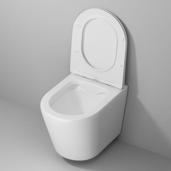 Унитаз Grossman GR-4478MS Fly (520*360*350) БЕЛЫЙ МАТОВЫЙ подвесной Безободковый с тонкой крышкой