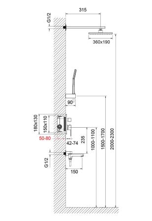 Душевая система Timo Selene скрыт. монт., 3-х режимная (SX-3069/00SM (1013) chrome)