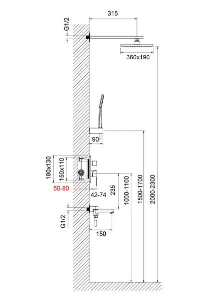 Душевая система Timo Selene скрыт. монт., 3-х режимная (SX-3069/00SM (1013) chrome)
