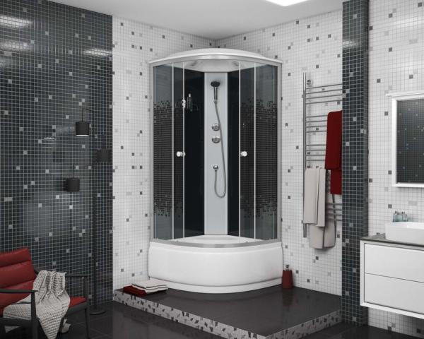 Душевая кабина Niagara Eco NG-7508-14 (900х900х2150) высокий поддон(40см) стекло МОЗАИКА