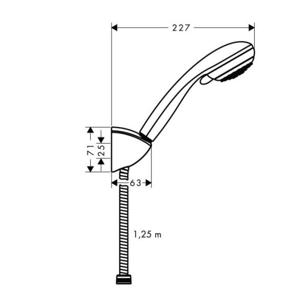 Hansgrohe Crometta 27558000 душевой набор Vario/Porter’C 1,25 м