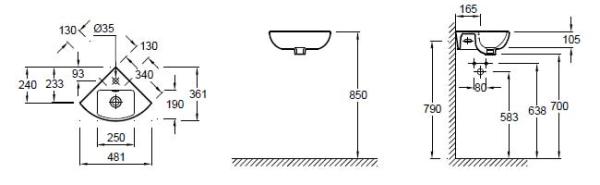 Раковина Jacob Delafon Odeon Up E4733 34x34 см