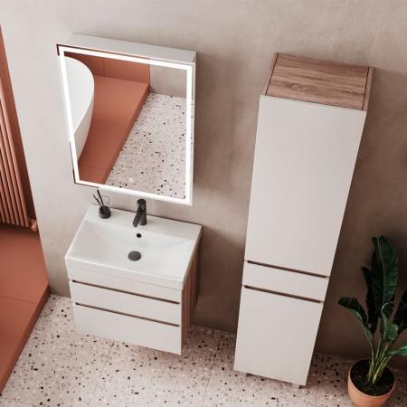 Пенал для ванной напольный Volna Conty 40 Белый/дуб сонома