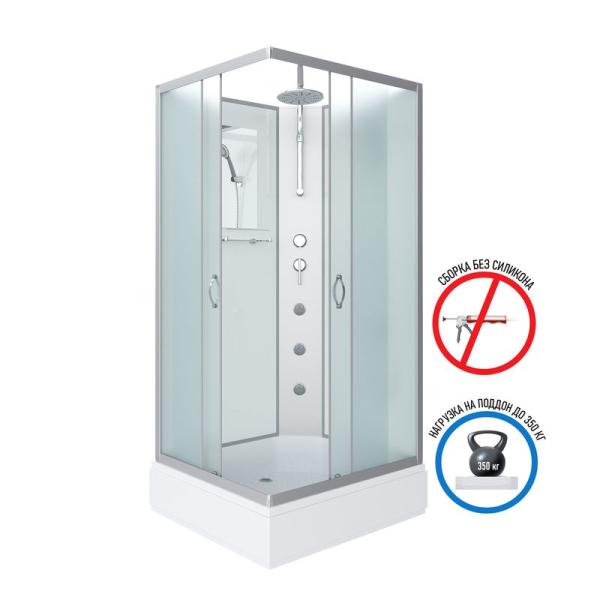 Душевая кабина Niagara NG-33084-14QBKTG 1000х800х2100-2400 средний поддон  26см стекло матовое