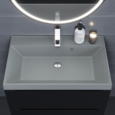 Раковина кварцевая Uperwood Classic Quartz 70 см, серая матовая, платина