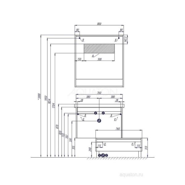 Комод Aquaton Капри 1A231103KPDB0 80 с ящиком,таксония темная