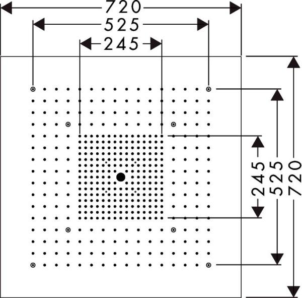 Axor ShowerCollection 10625800 верхний душ ShowerHeaven 720х720 без подсветки