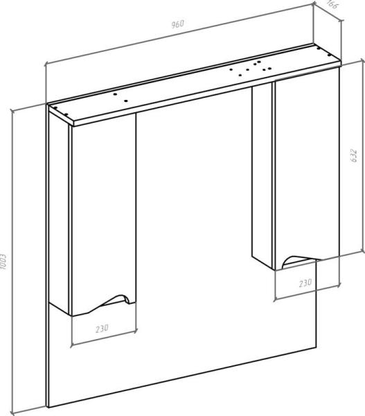 Зеркало-шкаф Bellezza Эйфория 100 с подсветкой красный