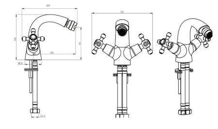 Смеситель для биде Boheme ROYAL CRYSTAL 276-Royal/CRST black хром