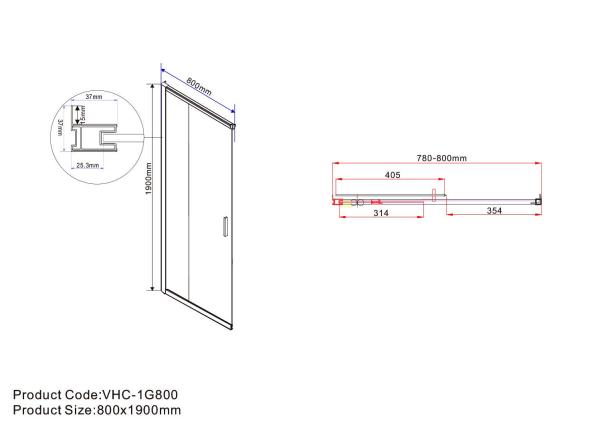 Душевой уголок Vincea Garda VSS-1G8011CGB, 1100*800, черный, стекло тонированное