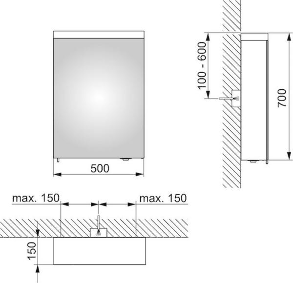 Зеркальный шкаф Keuco Royal Reflex.2 500 x 700 x 150 mm 24201171101