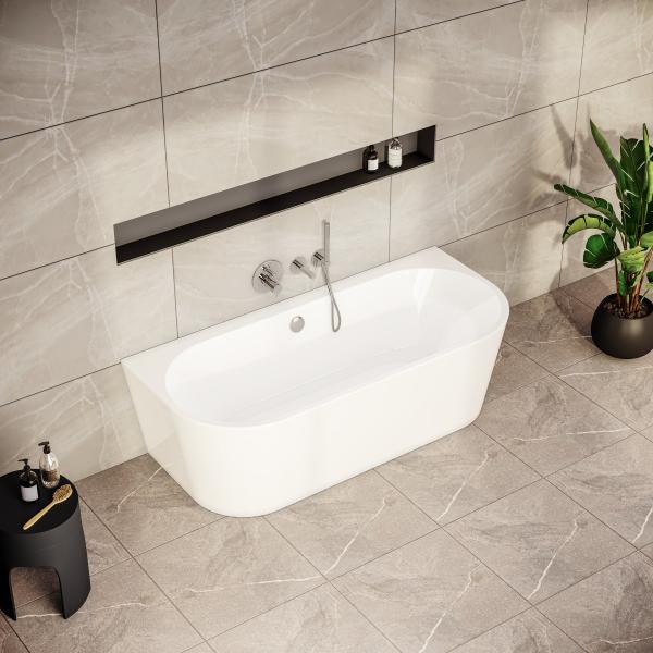 Ванна VitrA Geo 65420006000 180 x 80,5 см отдельностоящая акриловая прямоугольная белая