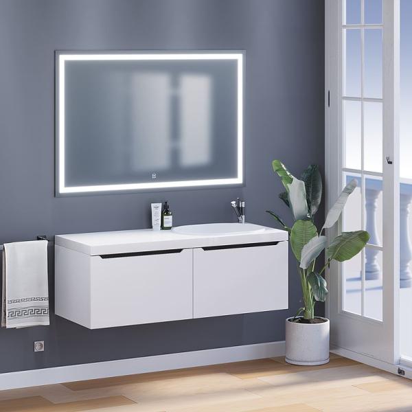 Тумба под стиральную машину Uperwood Tanos 60 см раковина Bruks 120 см правая, белая/графит