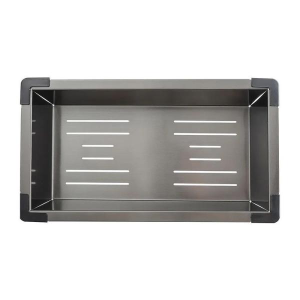 Кухонная мойка Gappo GS7850-6R 780x500x215mm 0.8мм с коландером Черный чаша справа