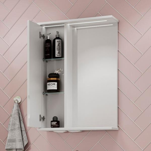 Зеркало-шкаф Volna Adel 50 левый белый глянец