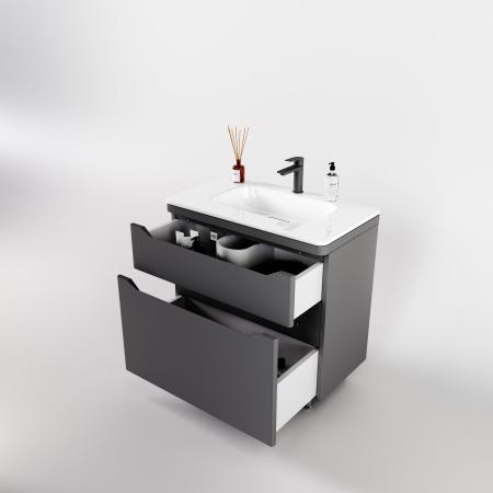 Тумба напольная Style Line Марелла 80 (2 ящ.) Люкс антискрейтч серый, PLUS