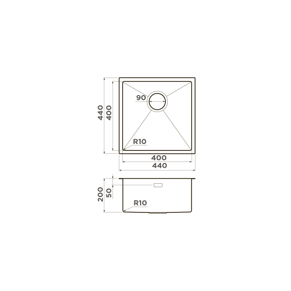 Кухонная мойка Omoikiri Taki 44-U/IF-GB нерж.сталь/графит 4997017