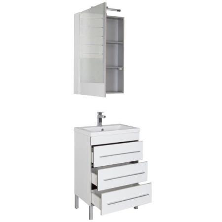 Тумба под раковину Aquanet Верона 58 см напольная с 3-мя ящиками, цвет белый