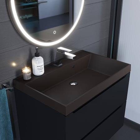 Раковина кварцевая Uperwood Classic Quartz 70 см, коричневая матовая, трюфель