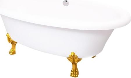 Ванна AquaStone Оливия ножки золото 180х90 иск. камень