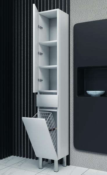 Пенал SANVIT Кубэ-3 (К) 32 с бельевой корзиной напольный Белый