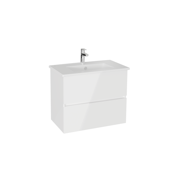Тумба с раковиной  VitrA Mia Plus Square  69742 80 см глянцевая белая ДСП