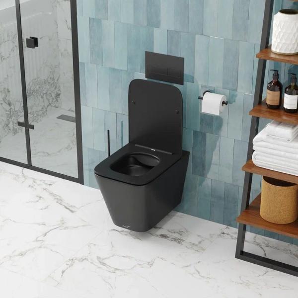 Унитаз Cerutti SPA MAIELLA Aria MB подвесной безободковый черный матовый CT9163 (500х350х320)