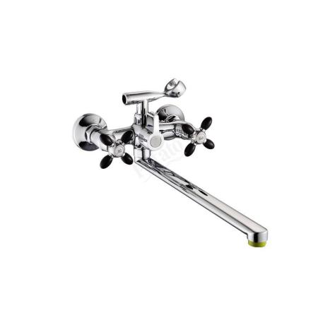 Смеситель Potato Р2771-6 для ванны, хром-чёрный