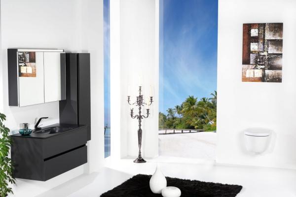 Зеркальный шкаф Boheme Vallessi 100 антрацит мат. с подстветкой 546-A matt