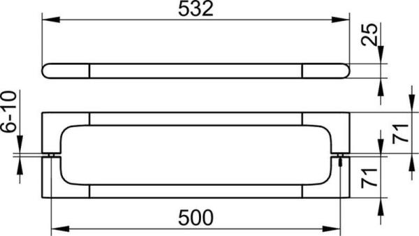Двойная ручка двери душевого ограждения KEUCO Edition 400 11508010503 Хром 530 мм