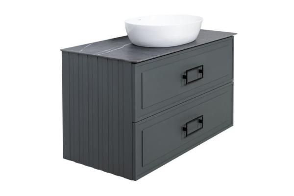 Тумба под раковину LA FENICE Cubo Grigio TWIN серый 90 FNC-01-CUB-G-90-2 серый матовый зелёный матовый