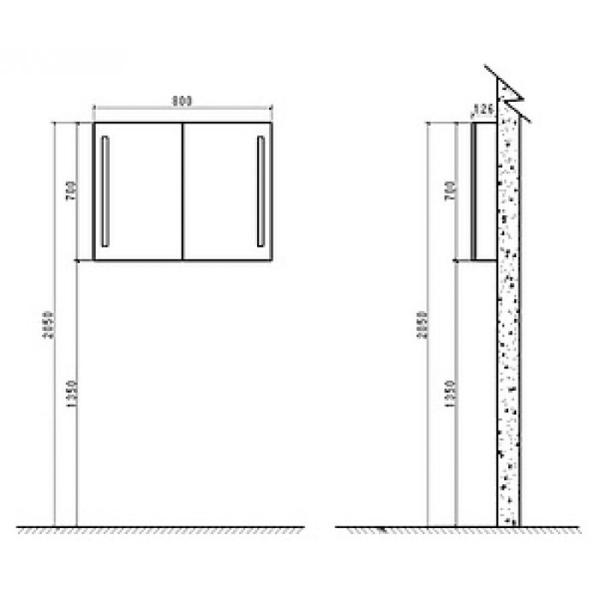 Зеркальный шкаф BelBagno SPC-2A-DL-BL-800 80 см