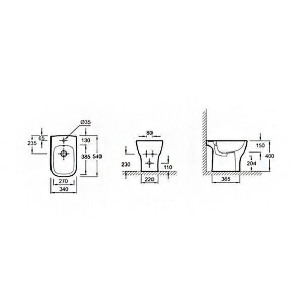 Биде Jacob Delafon STRUKTURA EBC0002-00 напольное