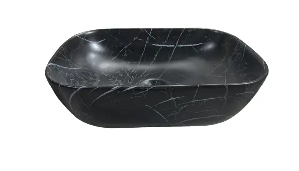 Раковина накладная CeruttiSPA, CR8217MMB (500х395х145) мрамор матовый черный, прямоугольная