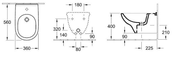 Биде Villeroy & Boch O.Novo 54600001 подвесное