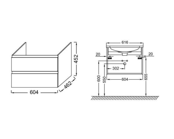 Тумба под раковину Jacob Delafon MADELEINE EB2052-J5 белый глянец