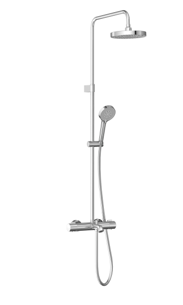 Душевая система VitrA Base Round A47303EXP с термостатическим смесителем и ручным душем хром латунь