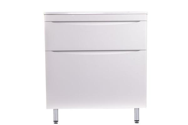 Тумба под раковину Style line El Fante напольная Бергамо мини 80 (2 ящ.) Люкс антискрейтч белый, PLUS