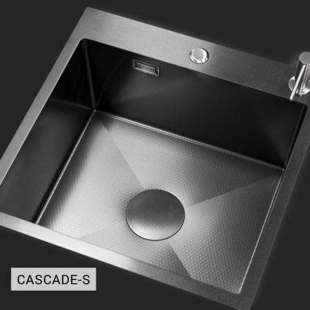 Мойка кухонная Esbano CASCADE-S 500х500х230 оружейная сталь PVD покрытие
