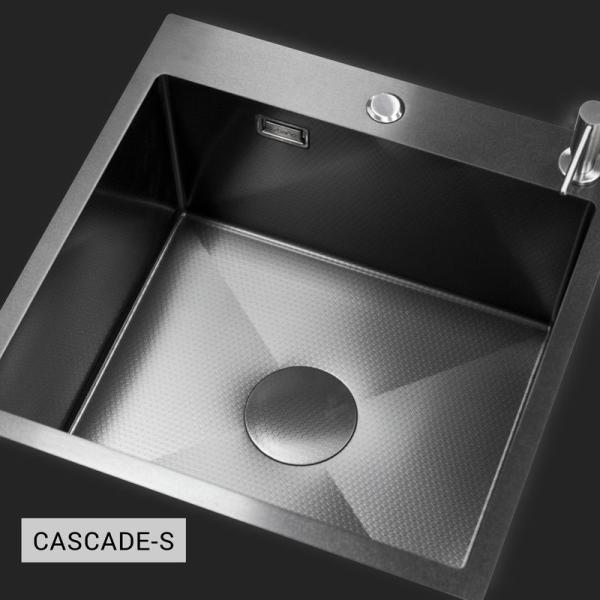 Мойка кухонная Esbano CASCADE-S 500х500х230 оружейная сталь PVD покрытие