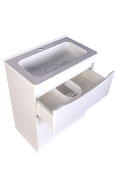 Тумба под раковину Style line El Fante напольная Бергамо мини 60 (2 ящ.) Люкс антискрейтч белый, PLUS