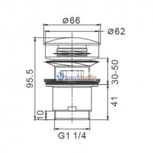 Донный клапан Frap F60-8 c керамической накладкой белый