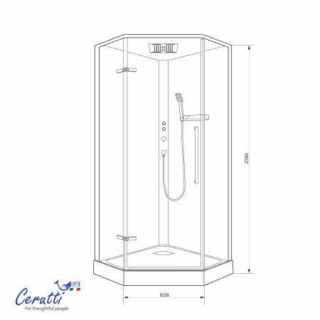 Душевая кабина СeruttiSPA АМИ (AMI) P (90х90х215)
