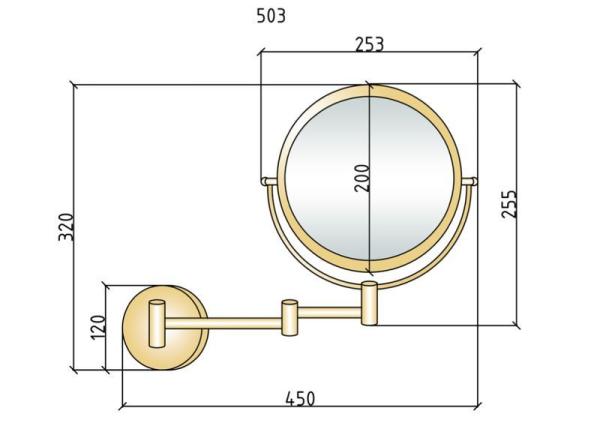 Зеркало настенное с подсветкой Boheme Imperiale 503 золото, двустороннее, с троекратным увеличением