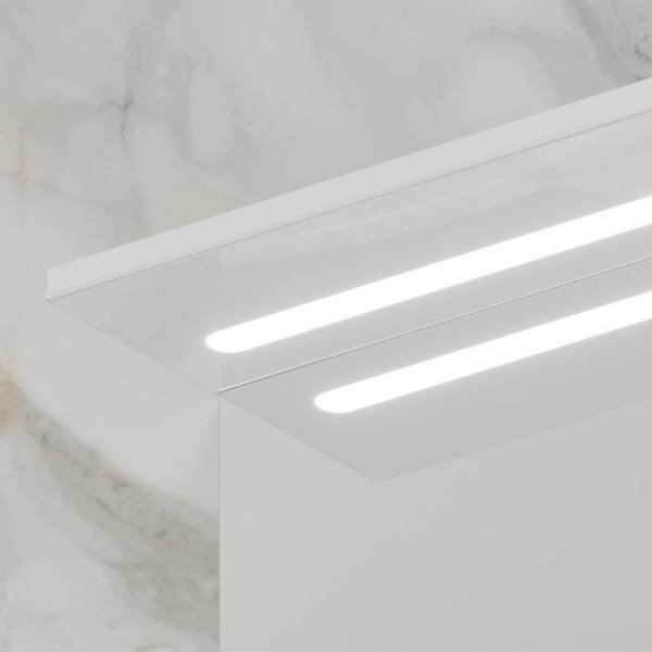 Зеркало-шкаф с LED подсветкой Volna Milena 70 правое белый глянец