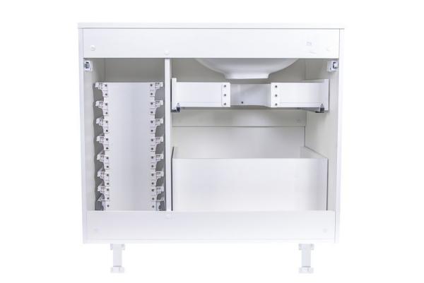 Тумба под раковину Style line El Fante напольная Барселона 90 левая (2 ящ.) с выкатной корзиной, Люкс белая, Plus