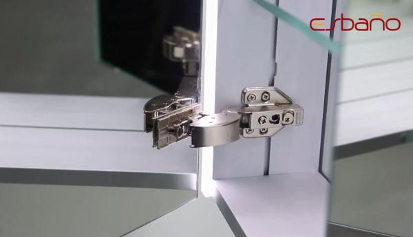 Зеркальный шкаф ESBANO ES-5008NS LED подсветка сенсор, с розеткой 800x700X140