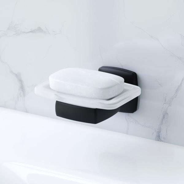 Мыльница стеклянная с настенным держателем AM.PM Gem A9034222 черный