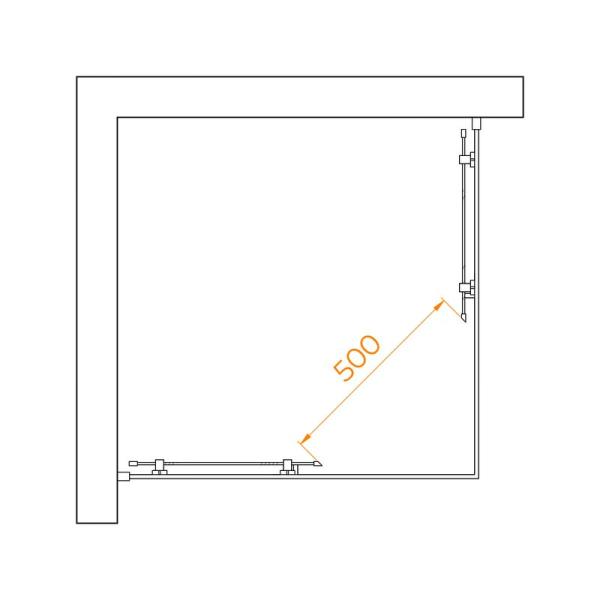 Душевой уголок RGW PA-030B Passage 90x90 Черный матовый прозрачное